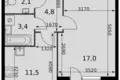 Mieszkanie 1 pokój 41 m² Razvilka, Rosja