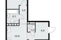 3 room apartment 60 m² Postnikovo, Russia