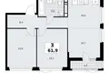 3 room apartment 62 m² South-Western Administrative Okrug, Russia