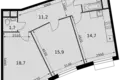 Wohnung 2 zimmer 66 m² Razvilka, Russland
