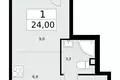 Apartamento 1 habitación 24 m² Postnikovo, Rusia