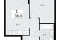 Mieszkanie 1 pokój 36 m² Troick, Rosja
