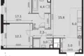 3 room apartment 66 m² Moscow, Russia