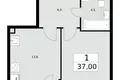 Wohnung 1 Zimmer 37 m² Postnikovo, Russland