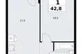 1 room apartment 43 m² Kommunarka, Russia