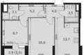 Wohnung 2 zimmer 57 m² Moskau, Russland