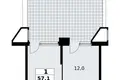 Mieszkanie 1 pokój 57 m² poselenie Sosenskoe, Rosja