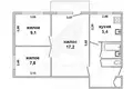 Appartement 3 chambres 49 m² Muchaviecki sielski Saviet, Bélarus