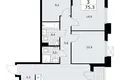 Mieszkanie 3 pokoi 75 m² Troick, Rosja