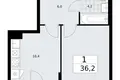 Wohnung 1 zimmer 36 m² Troizk, Russland