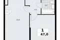 Квартира 1 комната 47 м² поселение Сосенское, Россия