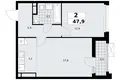 Apartamento 2 habitaciones 48 m² poselenie Sosenskoe, Rusia