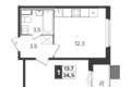 Apartamento 1 habitación 35 m² Leninsky District, Rusia