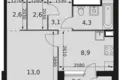 Mieszkanie 1 pokój 36 m² Moskwa, Rosja