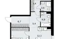 3 room apartment 81 m² Kommunarka, Russia