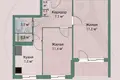 Wohnung 2 zimmer 47 m² Ljasny, Belarus