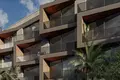 Kompleks mieszkalny New complex of furnished apartments with a swimming pool and a view of the ocean, Bali, Indonesia