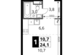 Студия 1 комната 24 м² Potapovo, Россия