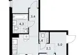 Mieszkanie 2 pokoi 59 m² Troick, Rosja