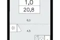 Квартира 1 комната 21 м² поселение Сосенское, Россия