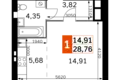Studio 1 chambre 29 m² Odincovskiy gorodskoy okrug, Fédération de Russie