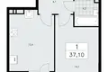 Appartement 1 chambre 37 m² Moscou, Fédération de Russie