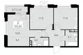 2 room apartment 56 m² Moscow, Russia