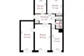 4 room apartment 78 m² Svislacki sielski Saviet, Belarus