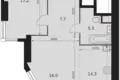 Квартира 2 комнаты 61 м² Москва, Россия