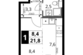 Kawalerka 1 pokój 22 m² Chimki, Rosja