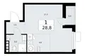 Appartement 1 chambre 29 m² Vnoukovo, Russie
