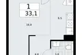 Wohnung 1 zimmer 33 m² Troizk, Russland