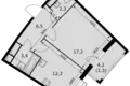 Квартира 1 комната 43 м² Развилка, Россия