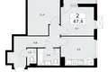 Wohnung 2 Zimmer 47 m² poselenie Sosenskoe, Russland