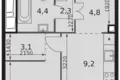 Квартира 1 комната 37 м² Москва, Россия