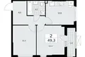 2 room apartment 49 m² poselenie Sosenskoe, Russia