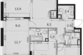 Квартира 4 комнаты 99 м² Москва, Россия