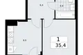 Квартира 1 комната 35 м² район Троицк, Россия