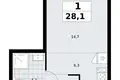 1 room apartment 28 m² Troitsk, Russia