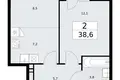 2 room apartment 39 m² Vnukovo, Russia