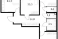 Appartement 3 chambres 84 m² Moscou, Russie