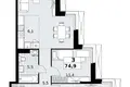 3 room apartment 75 m² Kommunarka, Russia