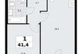 Wohnung 1 zimmer 41 m² Kommunarka, Russland
