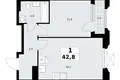Квартира 1 комната 43 м² район Троицк, Россия