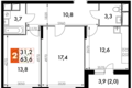 Квартира 2 комнаты 64 м² Развилка, Россия