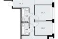 4 room apartment 89 m² Postnikovo, Russia