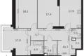 Apartamento 3 habitaciones 102 m² Moscú, Rusia