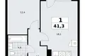 Квартира 1 комната 41 м² район Коммунарка, Россия