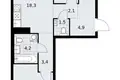 Mieszkanie 2 pokoi 59 m² Kommunarka, Rosja