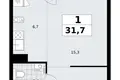 Квартира 1 комната 32 м² район Троицк, Россия